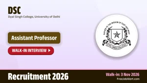 DSC Assistant Professor Recruitment 2026 – Walkin