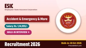 ESIC Senior Resident Recruitment 2026 – Walkin ESIC Senior Resident Recruitment 2026 – Walkin