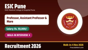 ESIC Pune Recruitment 2026 – Walkin for 40 Professor, Assistant Professor and More Posts ESIC Pune Recruitment 2026 – Walkin for 40 Professor, Assistant Professor and More Posts
