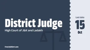 JK High Court District Judge Recruitment 2026 – Apply Online for 11 Posts