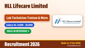 HLL Recruitment 2026 – Walkin for Lab Technician Trainee, Radiographer Trainee and More Posts HLL Recruitment 2026 – Walkin for Lab Technician Trainee, Radiographer Trainee and More Posts
