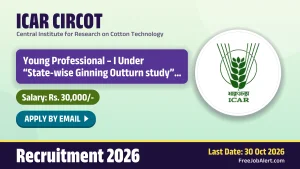 ICAR CIRCOT Young Professional Recruitment 2026 – Apply Online for 20 Posts