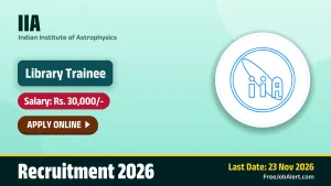 IIA Library Trainee Recruitment 2026 – Apply Online
