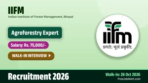 IIFM Agroforestry Expert Recruitment 2026 – Walkin