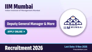 IIM Mumbai Recruitment 2026 – Apply Online for 4 Deputy General Manager, Medical Officer and More Posts
