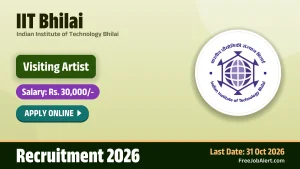 IIT Bhilai Visiting Artist Recruitment 2026 – Apply Online IIT Bhilai Visiting Artist Recruitment 2026 – Apply Online