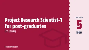 IIT (BHU) Project Research Scientist Recruitment 2026 – Apply Online IIT (BHU) Project Research Scientist Recruitment 2026 – Apply Online