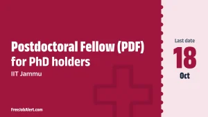 IIT Jammu Postdoctoral Fellow Recruitment 2026 – Apply Online IIT Jammu Postdoctoral Fellow Recruitment 2026 – Apply Online