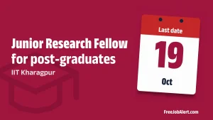 IIT Kharagpur Junior Research Fellow Recruitment 2026 – Apply Online IIT Kharagpur Junior Research Fellow Recruitment 2026 – Apply Online