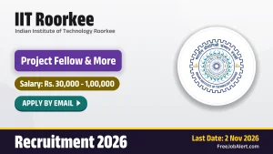 IIT Roorkee Recruitment 2026 – Apply Online for 4 Project Fellow and Research Associate Posts