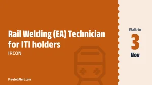 IRCON Rail Welding Technician Recruitment 2026 – Walkin
