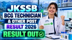 JKSSB Result 2026 Out - Download Score Sheet PDF for X-Ray Technician, Barber/Dhobi & BCG Technician