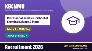 KBCNMU Professor Recruitment 2026 – Apply Online
