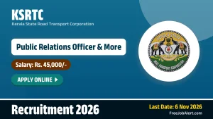 KSRTC Recruitment 2026 – Apply Online for Public Relations Officer, Executive Engineer Posts KSRTC Recruitment 2026 – Apply Online for Public Relations Officer, Executive Engineer Posts