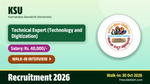 KSU Technical Expert Recruitment 2026 – Walkin