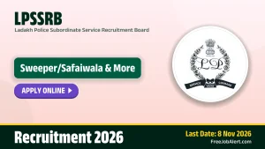 Ladakh Police Recruitment 2026 – Apply Online for 17 Sweeper/Safaiwala, Fireman and More Posts