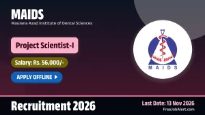 MAIDS Project Scientist I Recruitment 2026 – Apply Offline