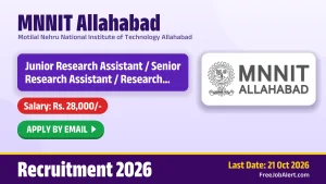 MNNIT Allahabad Recruitment 2026 – Apply Online for JRA/SRA/RA Posts MNNIT Allahabad Recruitment 2026 – Apply Online for JRA/SRA/RA Posts