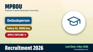 MPBOU Ombudsperson Recruitment 2026 – Apply Offline