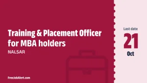 NALSAR Training & Placement Officer Recruitment 2026 – Apply Online NALSAR Training & Placement Officer Recruitment 2026 – Apply Online