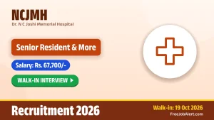 NCJMH Senior Resident Recruitment 2026 – Walkin
