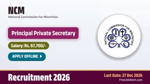 NCM Principal Private Secretary Recruitment 2026 – Apply Offline