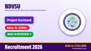 NDVSU Project Assistant Recruitment 2026 – Walk-in NDVSU Project Assistant Recruitment 2026 – Walk-in
