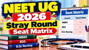 NEET UG 2026 Stray Round Seat Matrix Out - 4,068 Vacant Seats for MBBS, BDS and B.Sc Nursing NEET UG 2026 Stray Round Seat Matrix Out - 4,068 Vacant Seats for MBBS, BDS and B.Sc Nursing