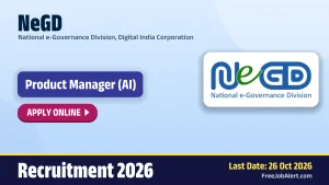 NeGD Product Manager Recruitment 2026 – Apply Online