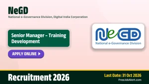 NeGD Senior Manager Recruitment 2026 – Apply Online