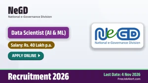 NeGD Data Scientist Recruitment 2026 – Apply Online NeGD Data Scientist Recruitment 2026 – Apply Online