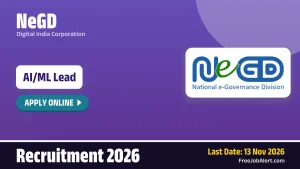 NeGD AI/ML Lead Recruitment 2026 – Apply Online NeGD AI/ML Lead Recruitment 2026 – Apply Online