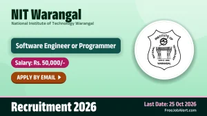 NIT Warangal Software Engineer or Programmer Recruitment 2026 – Apply Online NIT Warangal Software Engineer or Programmer Recruitment 2026 – Apply Online