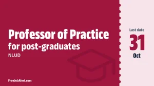 NLUD Professor of Practice Recruitment 2026 – Apply Online NLUD Professor of Practice Recruitment 2026 – Apply Online