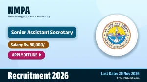 NMPA Senior Assistant Secretary Recruitment 2026 – Apply Offline