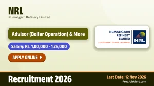 NRL Advisor Recruitment 2026 – Apply Online NRL Advisor Recruitment 2026 – Apply Online