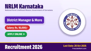 NRLM Karnataka Recruitment 2026 – Apply Online for 21 Cluster Supervisor & Other Posts NRLM Karnataka Recruitment 2026 – Apply Online for 21 Cluster Supervisor & Other Posts