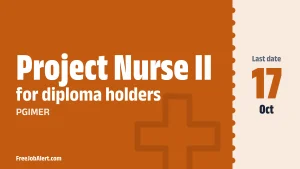 PGIMER Project Nurse II Recruitment 2026 – Apply Online
