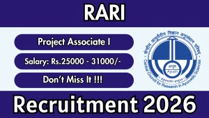 RARI Project Associate I Recruitment 2026 – Apply Online RARI Project Associate I Recruitment 2026 – Apply Online