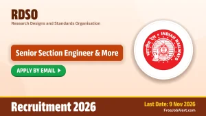 RDSO Senior Section Engineer Recruitment 2026 – Apply Online for 42 Posts