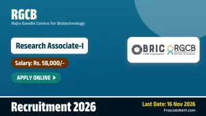 RGCB Research Associate-I Recruitment 2026 – Apply Online RGCB Research Associate-I Recruitment 2026 – Apply Online