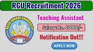 RGU Teaching Assistant Recruitment 2026 – Walkin