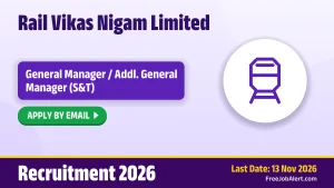 RVNL Recruitment 2026 – Apply Online for General Manager / Addl. General Manager Posts RVNL Recruitment 2026 – Apply Online for General Manager / Addl. General Manager Posts