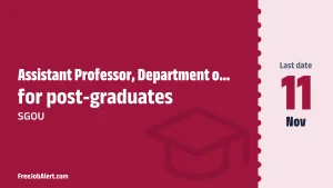 SGOU Assistant Professor Recruitment 2026 – Apply Online SGOU Assistant Professor Recruitment 2026 – Apply Online