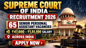 Supreme Court of India (SCI) Senior Personal Assistant Recruitment 2026 Notification Out – Apply Online for 65 Posts