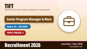 TIFT Recruitment 2026 – Apply Online for 5 Sector Expert, Senior Associate and More Posts