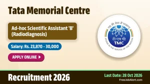 TMC Recruitment 2026 – Apply Online for Technician, Scientific Assistant and More Posts