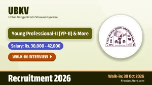 UBKV Young Professional Recruitment 2026 – Walkin for 2 Posts
