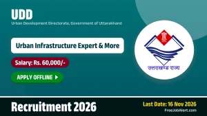 UDD Recruitment 2026 – Apply Offline for 8 Urban Infrastructure Expert, Urban Planner and More Posts UDD Recruitment 2026 – Apply Offline for 8 Urban Infrastructure Expert, Urban Planner and More Posts