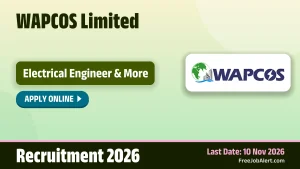 WAPCOS Recruitment 2026 – Apply Online for Electrical Engineer, Instrumentation and Control Engineer and More Posts WAPCOS Recruitment 2026 – Apply Online for Electrical Engineer, Instrumentation and Control Engineer and More Posts